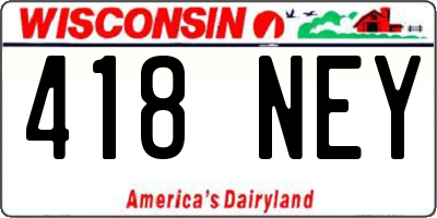 WI license plate 418NEY