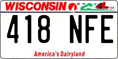 WI license plate 418NFE