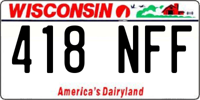 WI license plate 418NFF