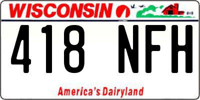 WI license plate 418NFH