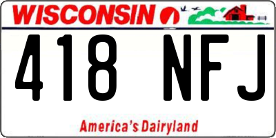 WI license plate 418NFJ