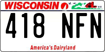 WI license plate 418NFN