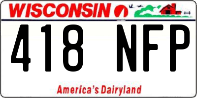WI license plate 418NFP