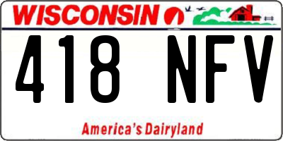 WI license plate 418NFV
