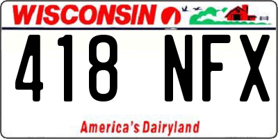 WI license plate 418NFX