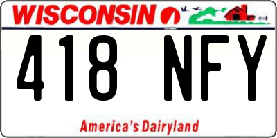 WI license plate 418NFY