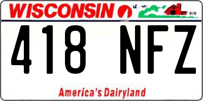 WI license plate 418NFZ