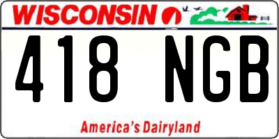 WI license plate 418NGB