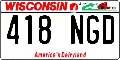 WI license plate 418NGD