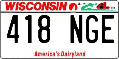 WI license plate 418NGE