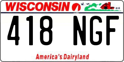 WI license plate 418NGF