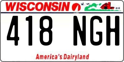 WI license plate 418NGH