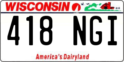 WI license plate 418NGI