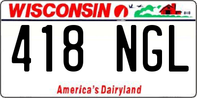 WI license plate 418NGL