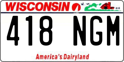 WI license plate 418NGM