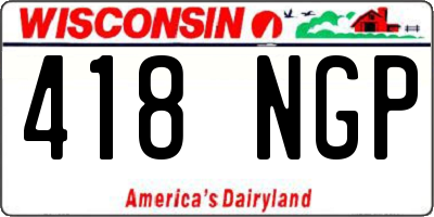 WI license plate 418NGP