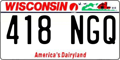 WI license plate 418NGQ