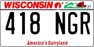 WI license plate 418NGR