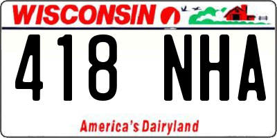 WI license plate 418NHA