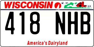 WI license plate 418NHB