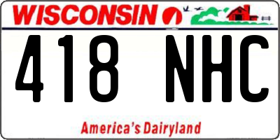 WI license plate 418NHC