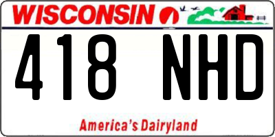 WI license plate 418NHD