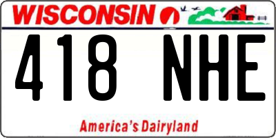 WI license plate 418NHE