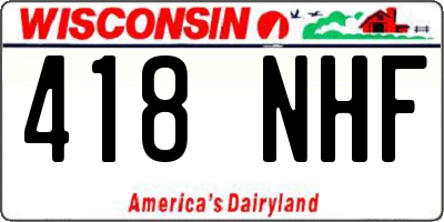 WI license plate 418NHF
