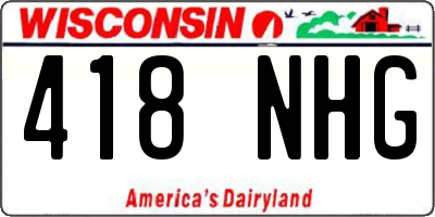WI license plate 418NHG
