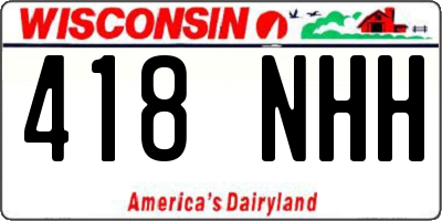 WI license plate 418NHH