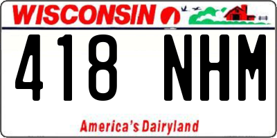 WI license plate 418NHM
