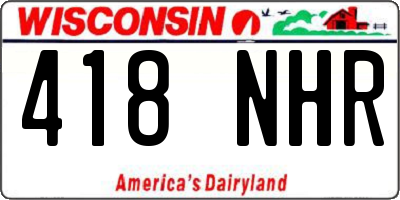 WI license plate 418NHR