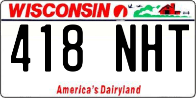 WI license plate 418NHT