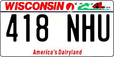 WI license plate 418NHU