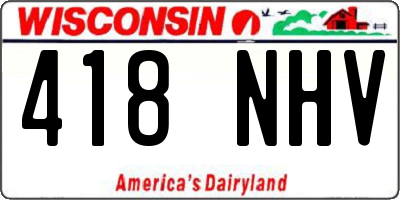 WI license plate 418NHV
