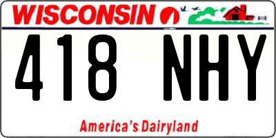 WI license plate 418NHY