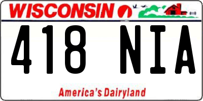 WI license plate 418NIA
