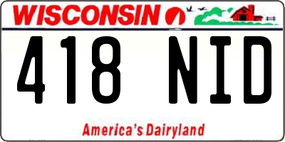 WI license plate 418NID