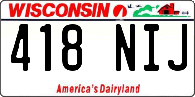 WI license plate 418NIJ