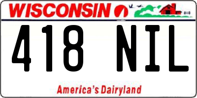 WI license plate 418NIL