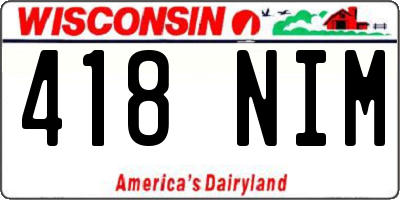 WI license plate 418NIM