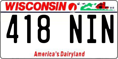 WI license plate 418NIN