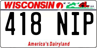 WI license plate 418NIP
