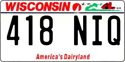 WI license plate 418NIQ