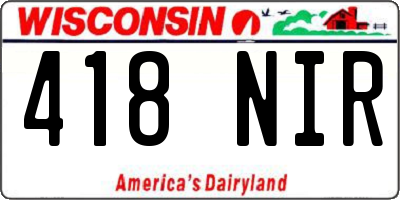 WI license plate 418NIR