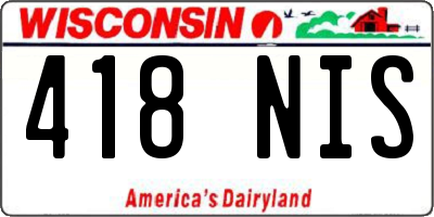 WI license plate 418NIS