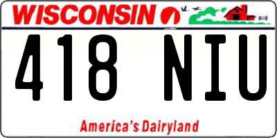 WI license plate 418NIU