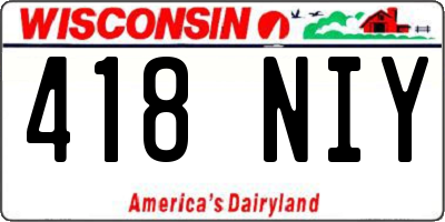 WI license plate 418NIY