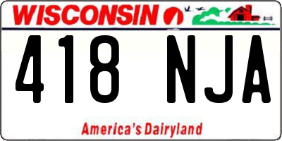 WI license plate 418NJA