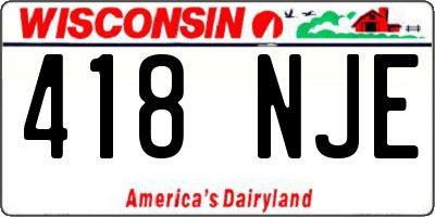 WI license plate 418NJE